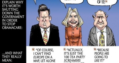 Insulting Republican Political Cartoon, Government Shutdown