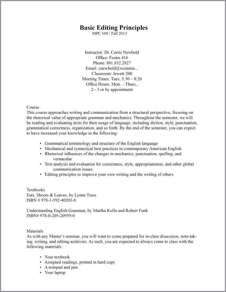 Bad Syllabus Design